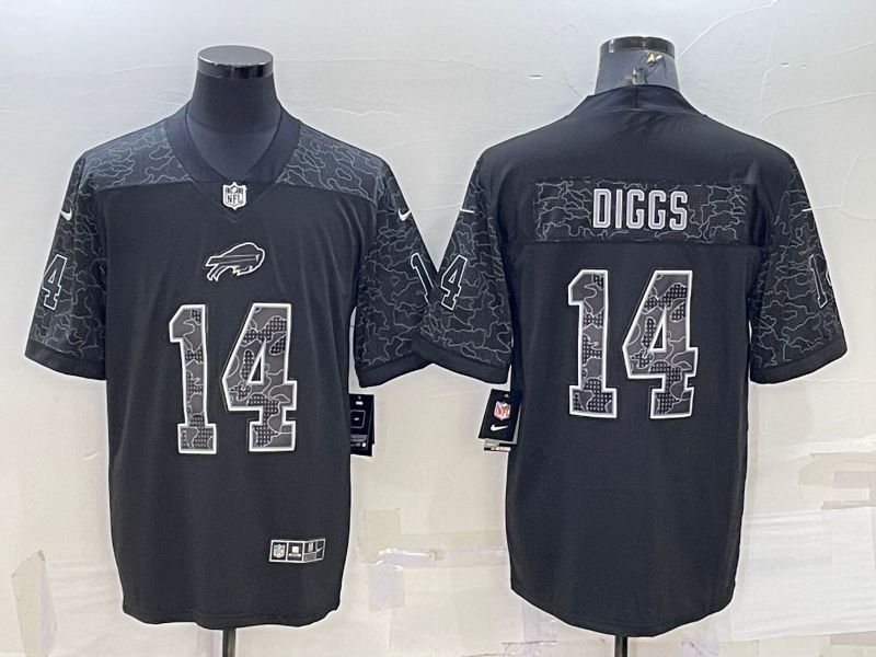 Men Buffalo Bills #14 Diggs Black Reflector 2022 Nike Limited NFL Jersey